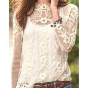 Sundance Dreamscape Floral Sheer Top Size Medium